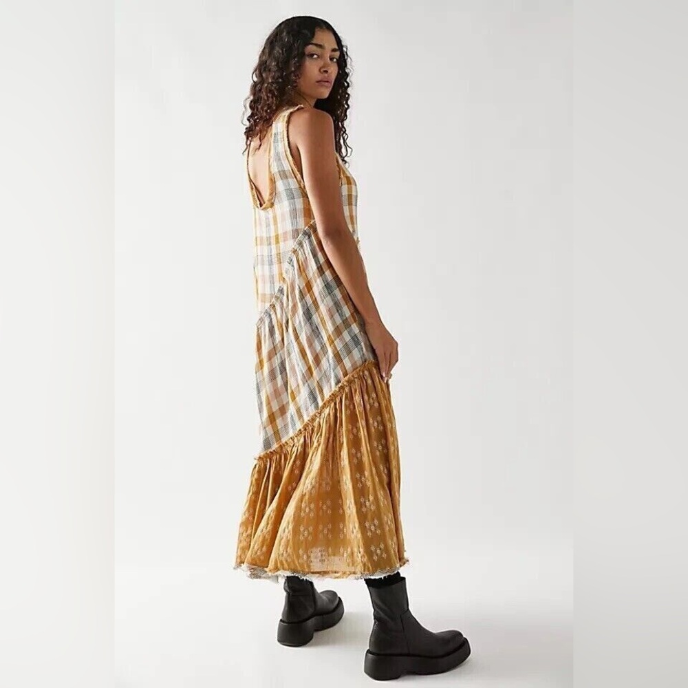 No Stress Plaid Midi Dress